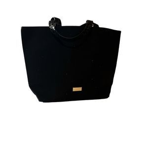 NWOT JIMMY CHOO PARFUMS BLACK GLITTER CANVAS WEEKEND TOTE BAG
